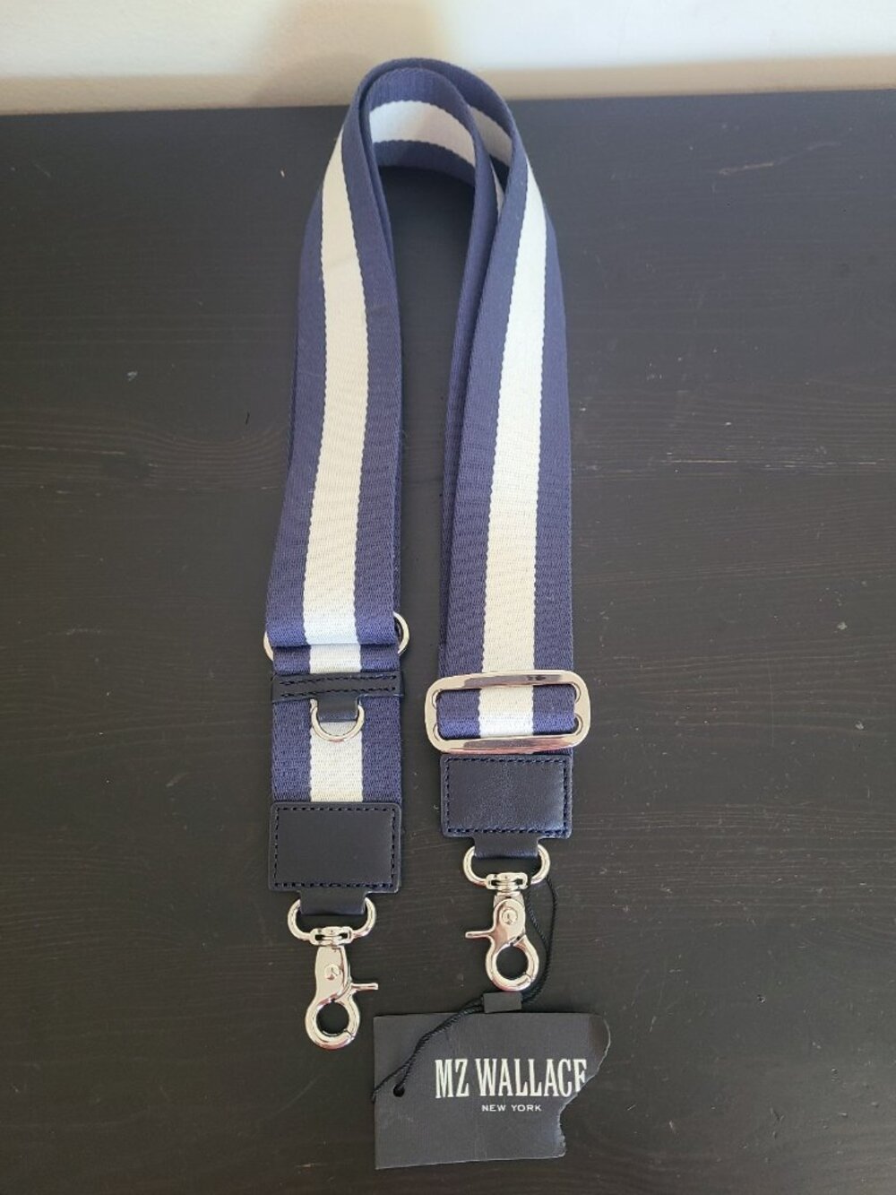 NWT MZ Wallace Shoulder Strap Only Navy White Striped